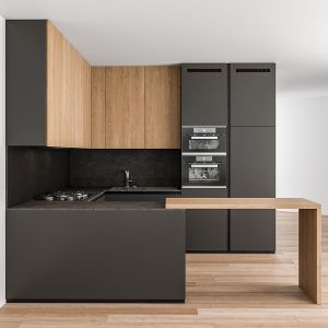 Kitchen Modern - Wood And Black 47