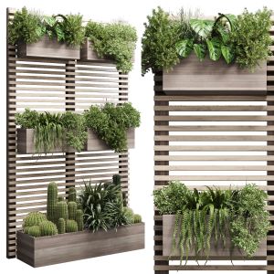 Wooden Stand Garden - Wall Decor With Shelves For