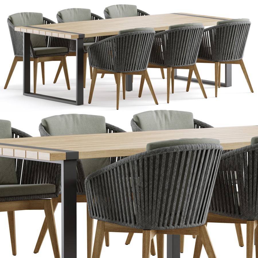 Outdoor Garden Woven Dining Set 1 By 4so by Kat Mit