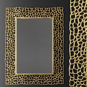 Mirror, Frame, Luxury Decor, Gold, Perforation