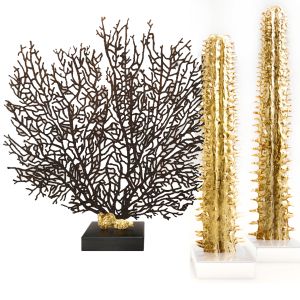 Luxury, Figurine, Coral, Decor, Gold, Michael Aram