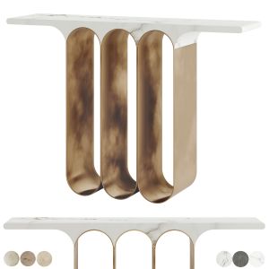 Herve Langlais Steel 3 Marble Console