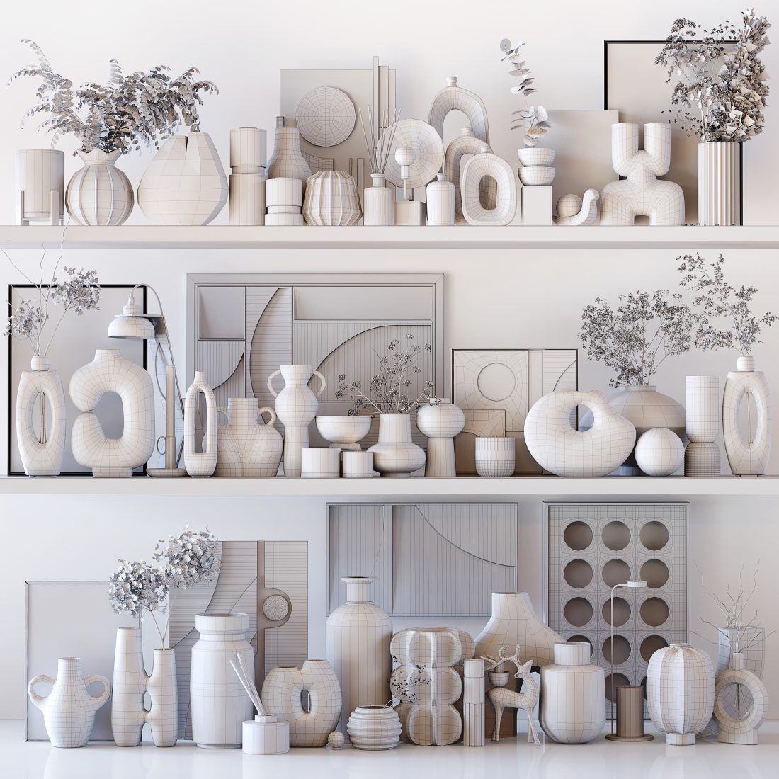 Collection Vase Decorative 3D Model for VRay, Corona | CGMood