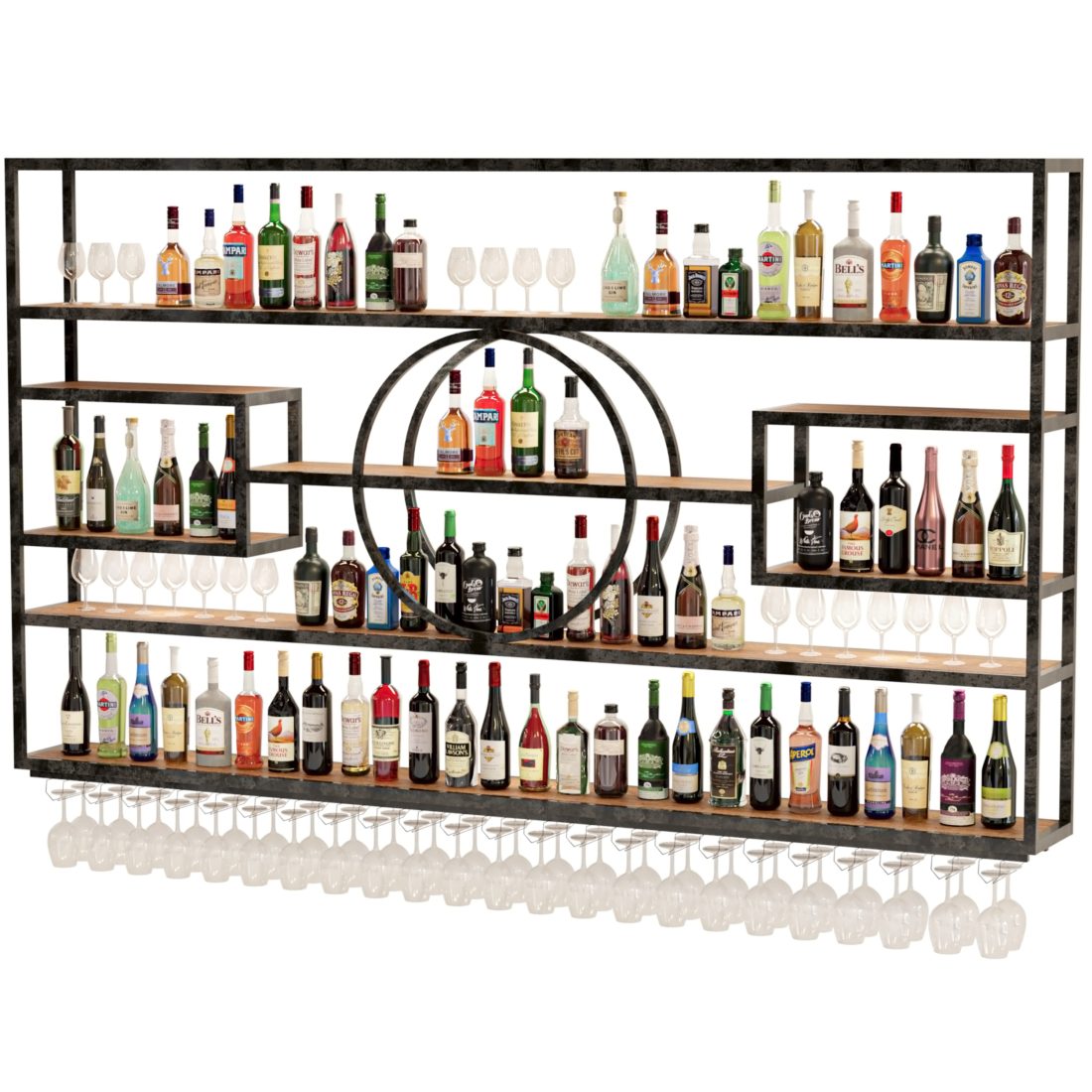 Large Rack With Alcohol In The Bar 3D Model for Corona | CGMood