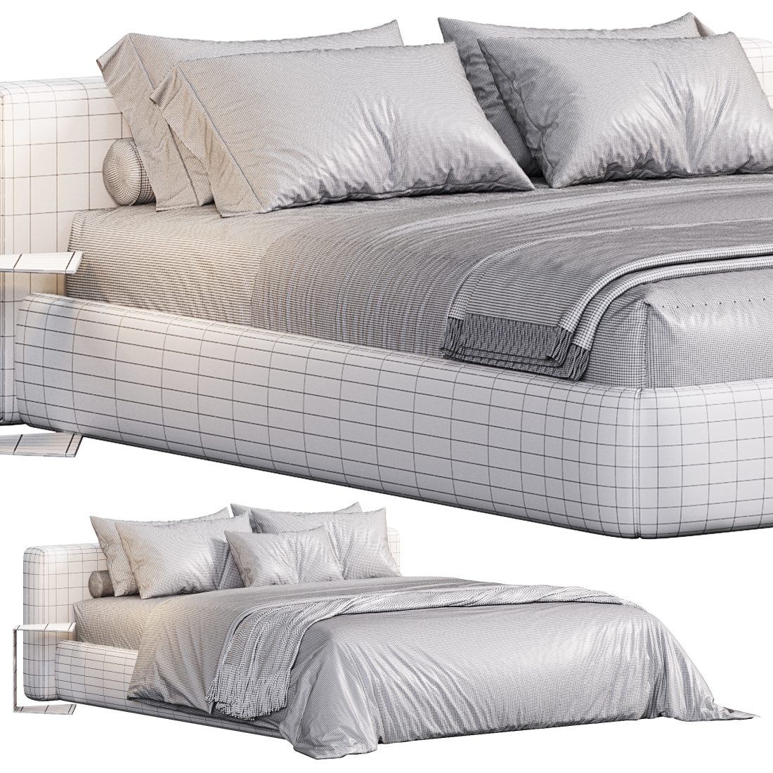 Groundpiece Bed By Flexform 3D Model for Corona | CGMood