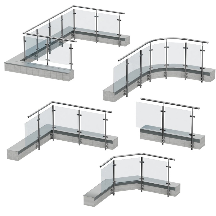 Railings For Balconies, Terraces. 5 Models 3D Model for VRay, Corona ...