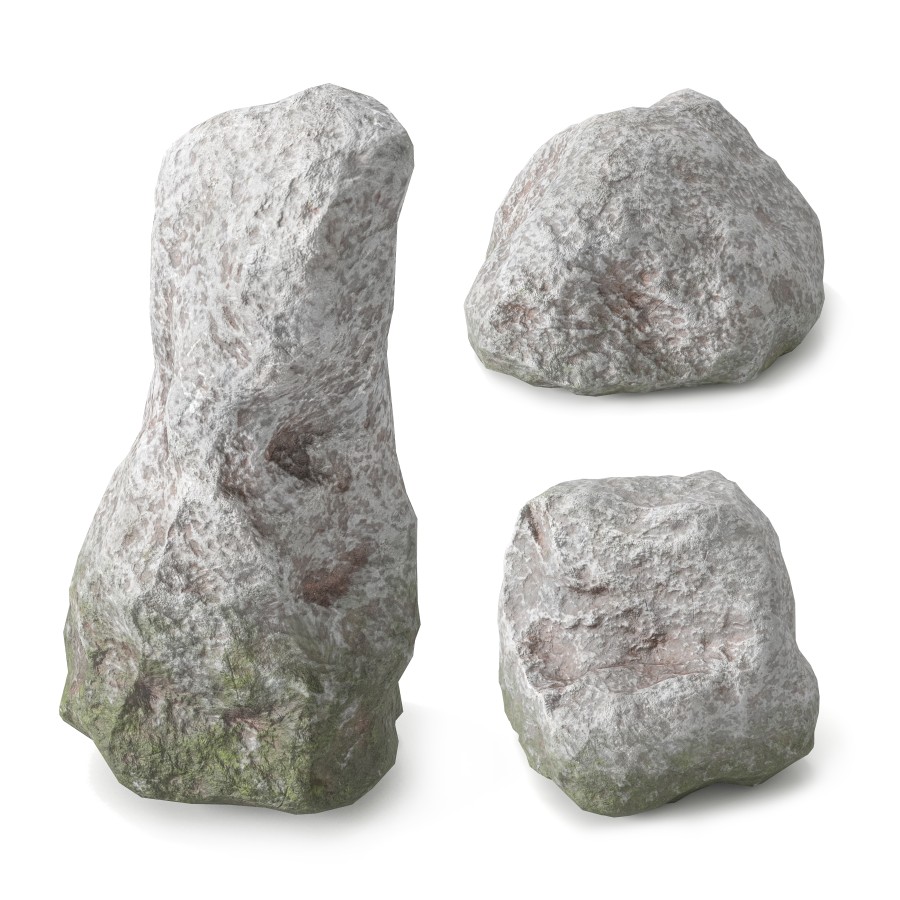 Low Rpm Stone Low Poly Stones Set 01 3D Model for VRay, Corona | CGMood