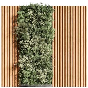 Wooden Planks And Vertical Garden 09