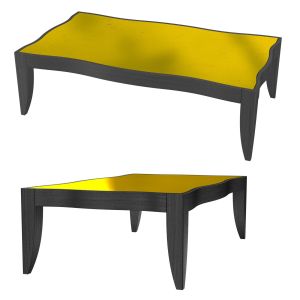 Custom Made Coffee Table With Gold Glass Top