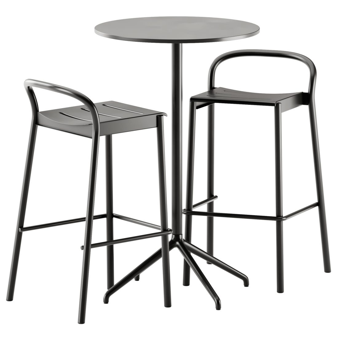 Muuto Cafe Bar Table Round And Linear Steel Bar 3D Model for Corona ...