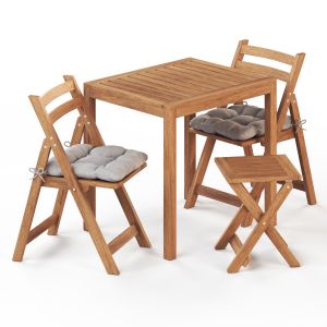 Nammaro Table, Stool And 2 Folding Chairs Ikea