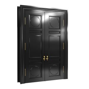 Custom Made Black Lacquer Classic Double Door