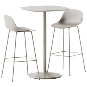 Fiber Bar Stool And Soft Cafe Table By Muuto