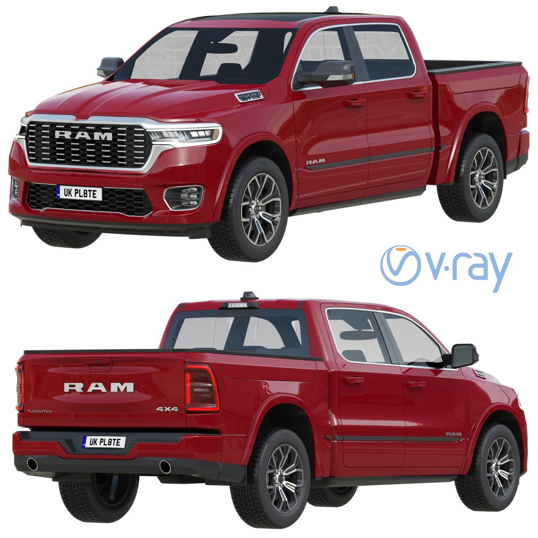 RAM 1500 Tungsten 2025 - 3D Model for VRay