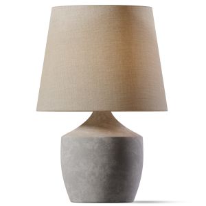 Concrete Pot Base With Linen Shade Table Lamp