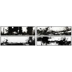 4 Chiaroscuro Black & White Paintings In Frames_02