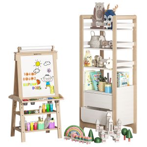 Easel For Kids With 2 Drawing Paper, H-bookcase