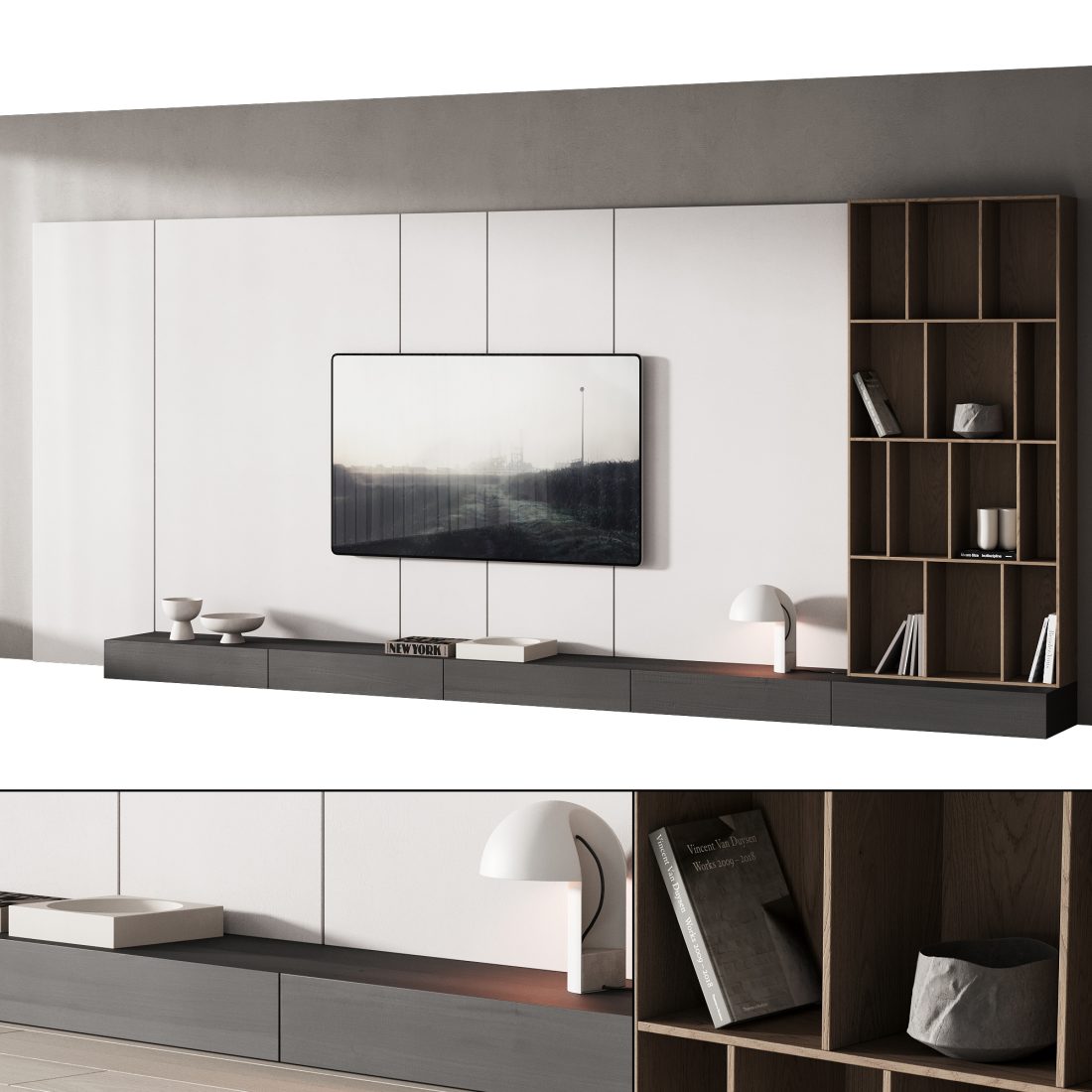 500 Tv Wall Kit 10 Modern Minimal Living Room Zone - 3D Model for ...