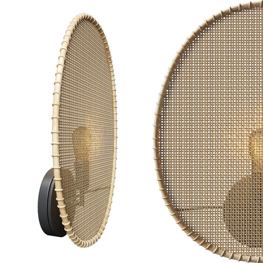Rattan Wall Lamp 3D Model for VRay, Corona | CGMood