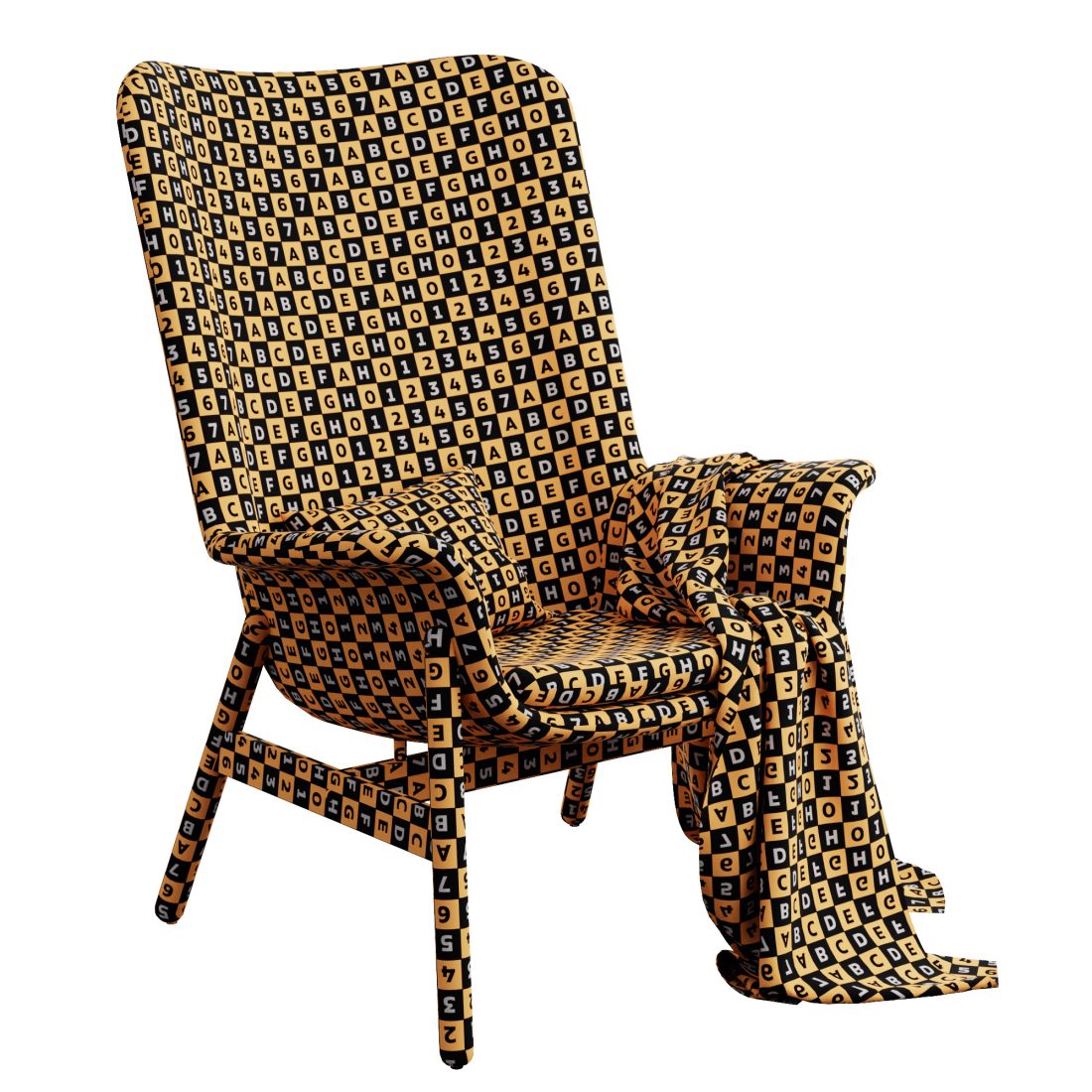 Ikea – Vedbo Armchair With High Backrest 3D Model for VRay, Corona