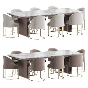 Excelsior Table Dining Set By Longhi  Polys: 98657
