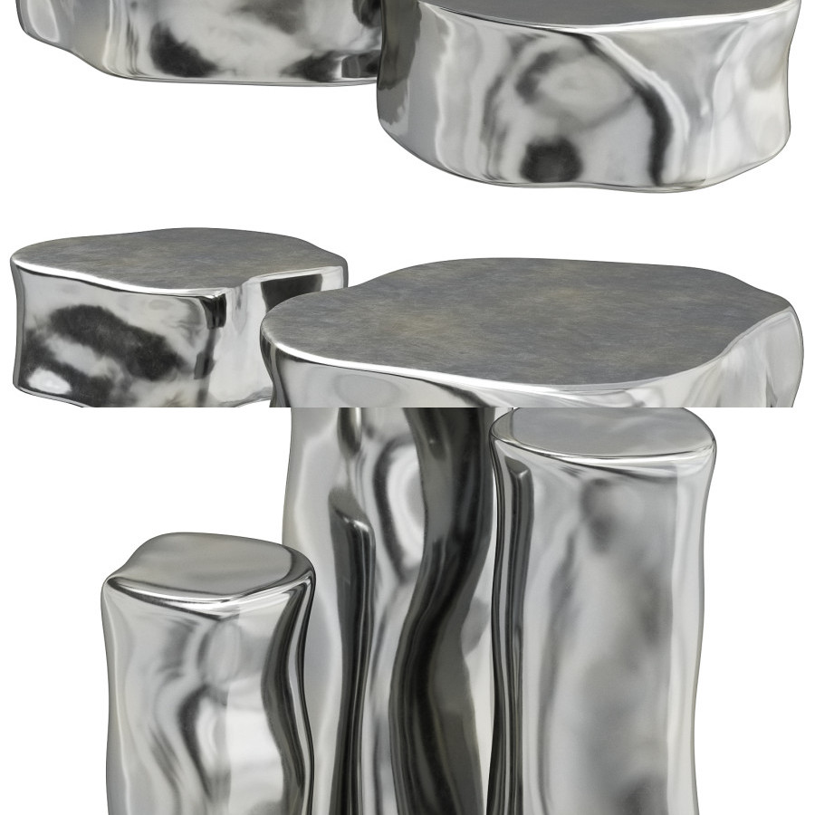 Roche Bobois Silver Tree tables set by 3distributor