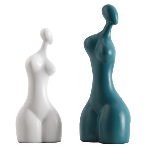 Modern Ceramic Abstract Female Statues
