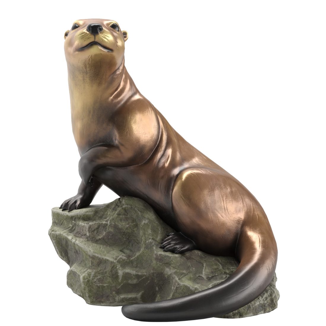 Bronze Otter Sculpture - 3D Model for VRay