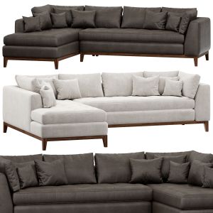 Bryden Leather Two Piece Daybed Sectional Sofa By