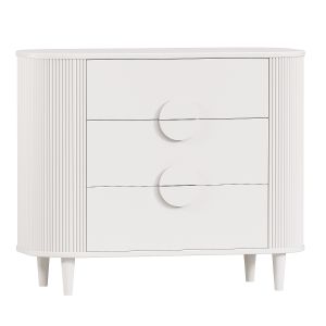 Roselle Narrow White Wood Dresser