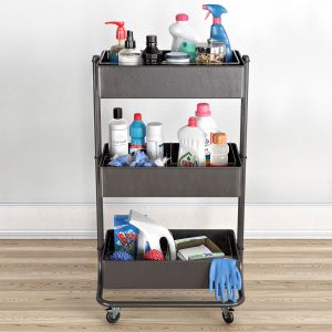 Multipurpose Janitorial Cart With Cleaning Supplie