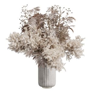 Pampas Dry Flowers In A Concrete Vase Bouquet 51