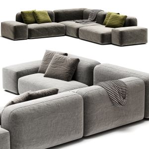 Plus Corner Modular Fabric Sofa With Removable Cov
