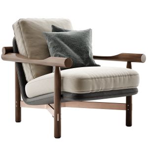 Stilt Wooden Armchair With Armrests