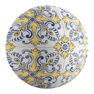 Ceramic Tile Azulejo Alcachofra 4k Pbr Seamless