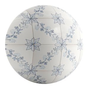 Ceramic Tile Azulejo Bicha Azul 4k Pbr Seamless