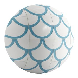 Ceramic Tile Blue Scales 4k Pbr Seamless