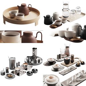 4 in 1 dishes decor + eat and drinks kit vol.1 with 33% off (4 models for the price of 2,66 models)