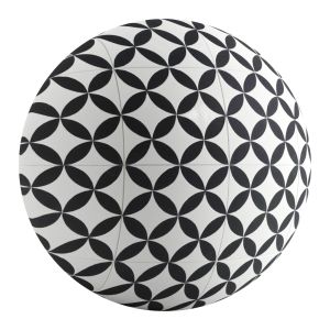 Ceramic Tile Black Bloom 4k Pbr Seamless