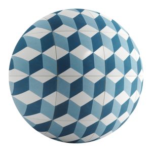 Ceramic Tile Blue Grey Cube 4k Pbr Seamless