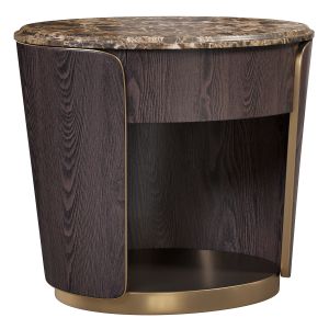 Armour Oval Bedside Table By Luxdeco