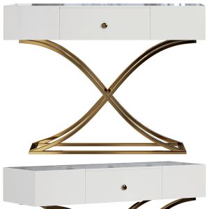 White Console Table With Drawer Entryway Table By