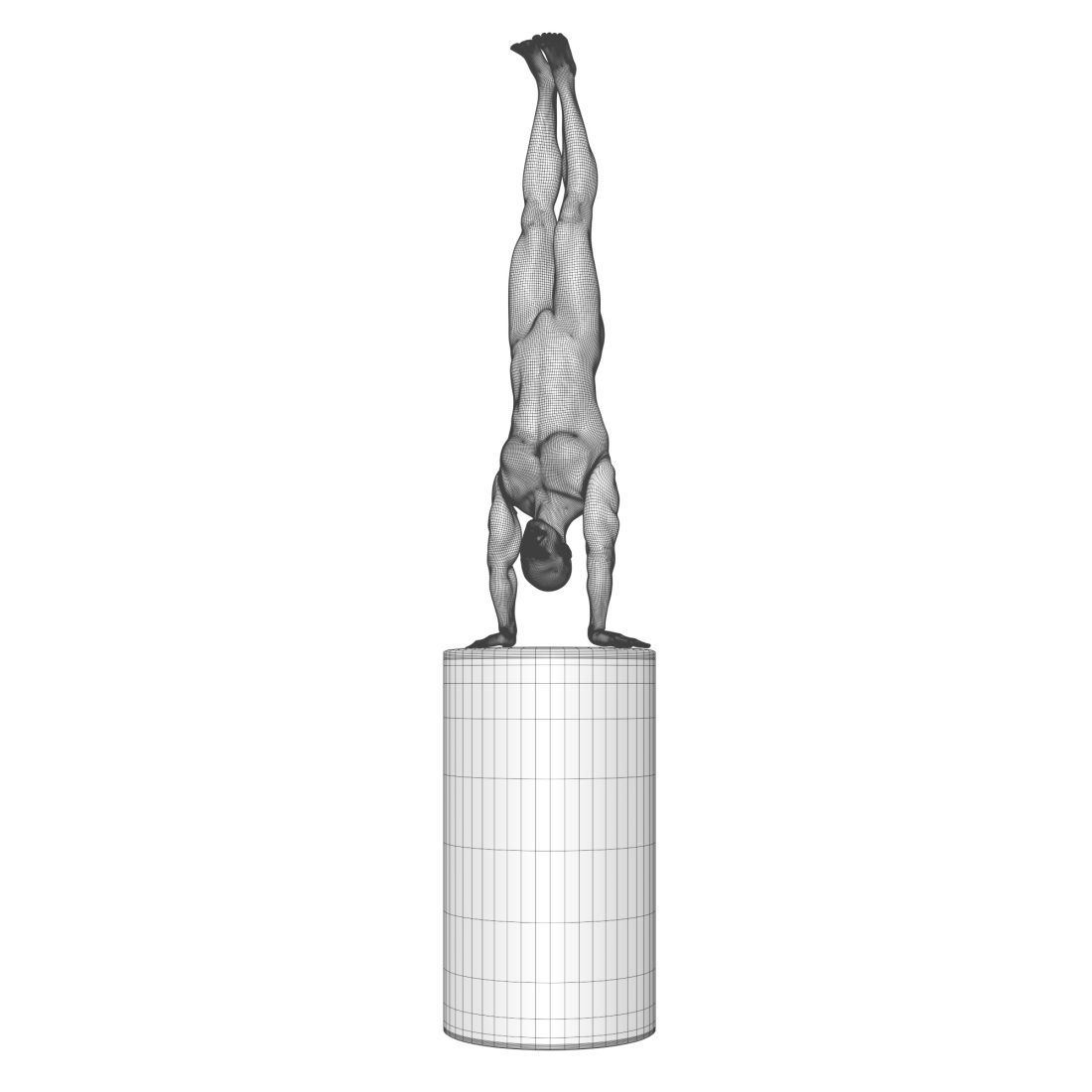 Handstand Gymnast Sculpture 3D Model for VRay, Corona | CGMood
