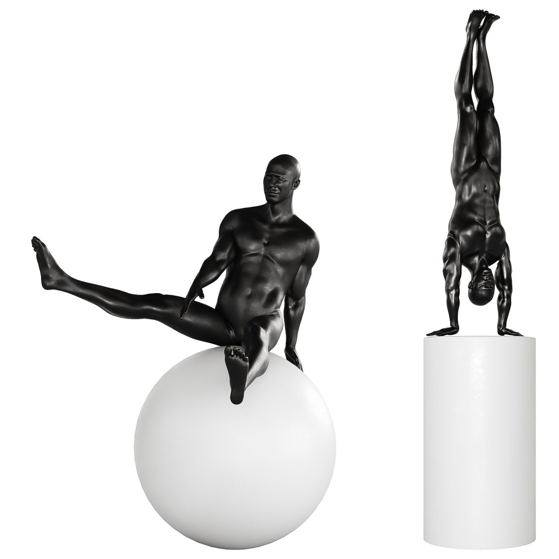 Handstand Gymnast Sculpture 3D Model for VRay, Corona | CGMood
