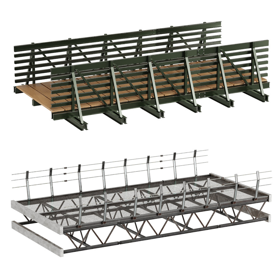 Modular Bridge Set 3D Model for VRay, Corona | CGMood