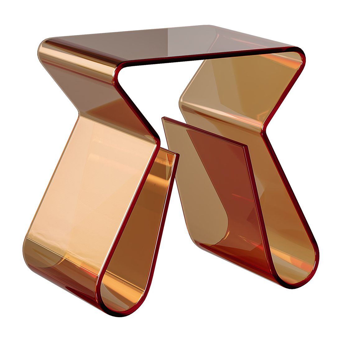 Acrylic Curve Edge Side Table - Minimalist - 3D Model for Corona