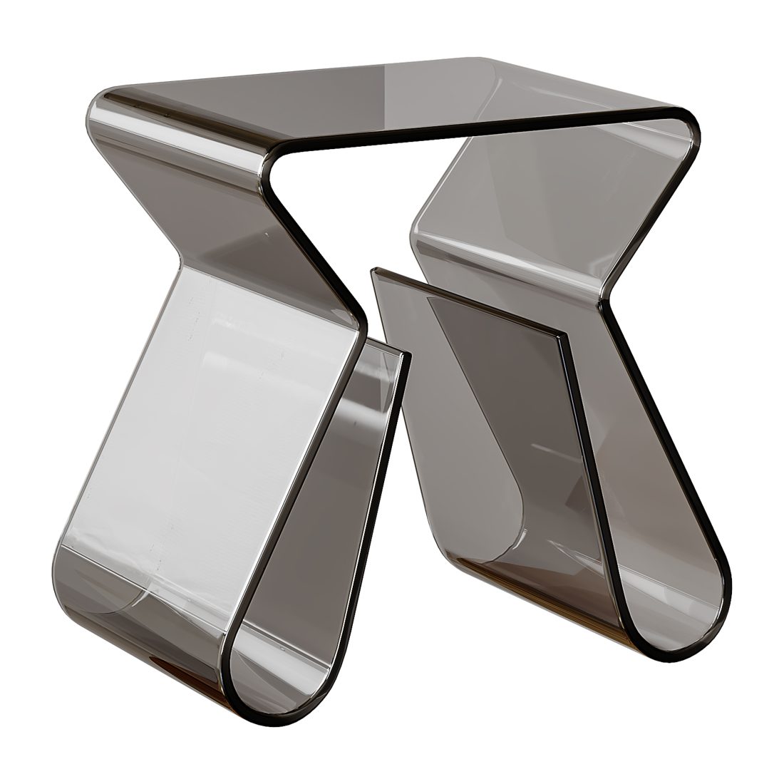Acrylic Curve Edge Side Table - Minimalist 3D Model for Corona | CGMood