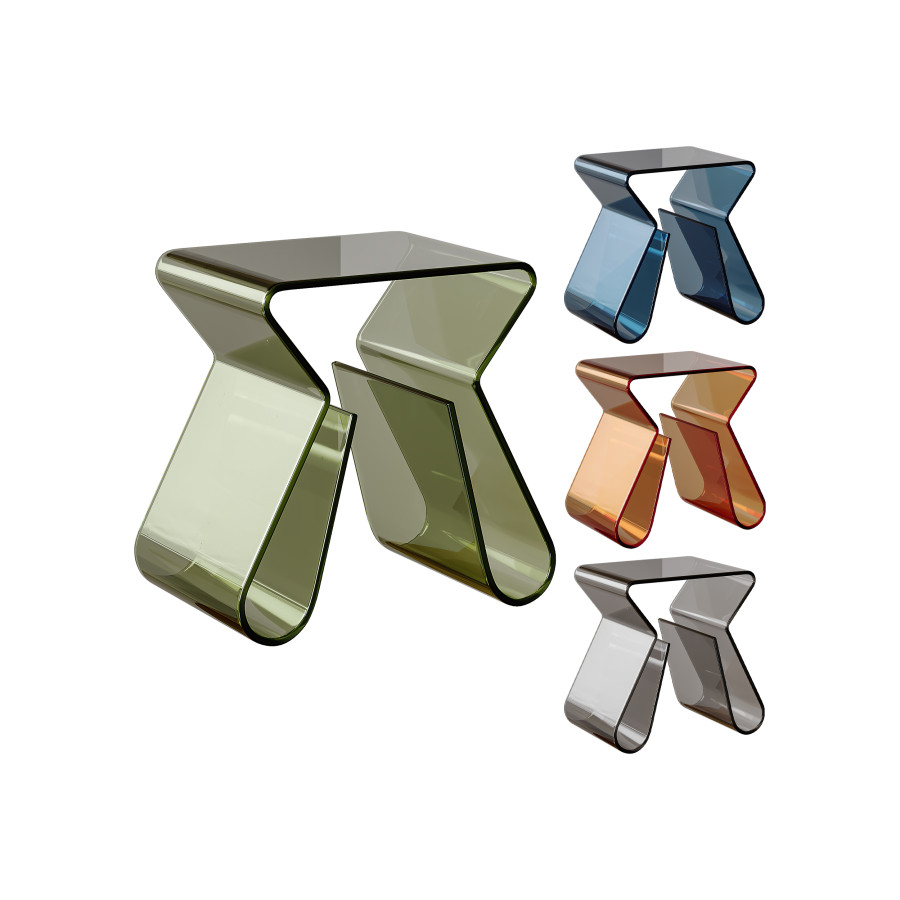 Acrylic Curve Edge Side Table - Minimalist 3D Model for Corona | CGMood