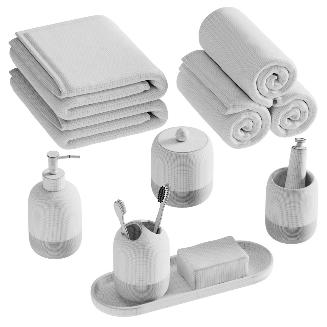 Bathroom Decoration Set 03 3D Model For VRay Corona Bathroom decoration set 03 3d model for vray corona