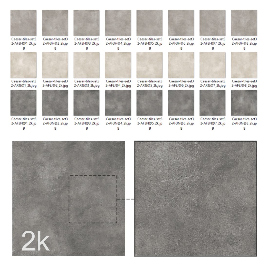 Caesar Set 32 - Concrete Porcelain Tiles Bundle Material | CGMood